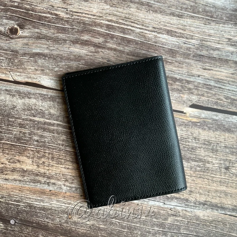 NWT Michael Kors Leather Passport Case Black Maroon Grey